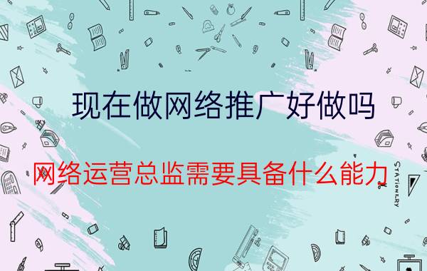 现在做网络推广好做吗 网络运营总监需要具备什么能力？